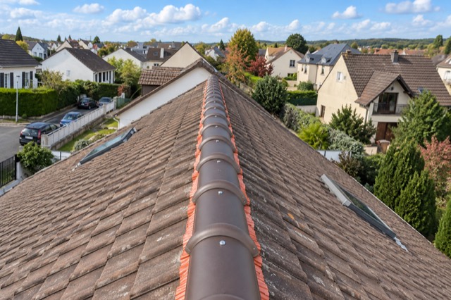 Faîtage en tuiles avec closoir ventilé